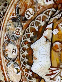 Walnut and amber panels by Alphonse Mucha "Zodiac"